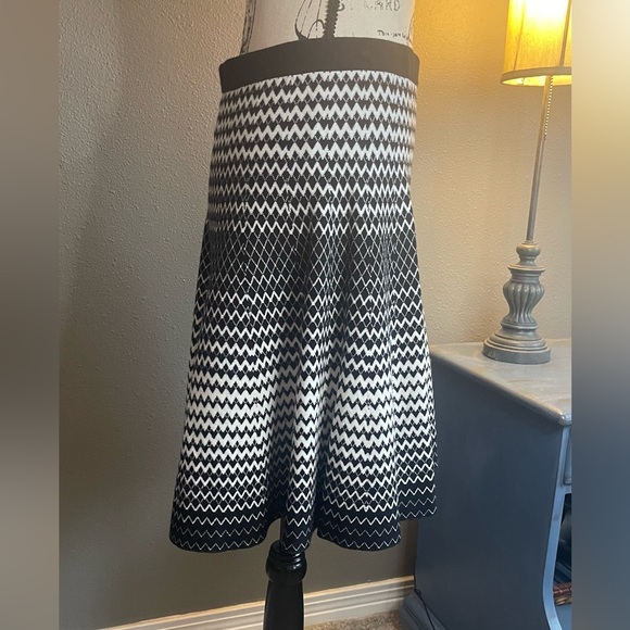 Chelsea & Theodore Stylish Knit Skirt. - size Medium in Black and White - Picture 6 of 8
